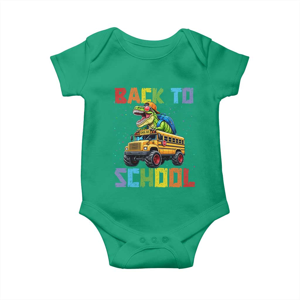 Bruh We Back Baby Onesie Funny Dinosaur Back To School Dinosaur