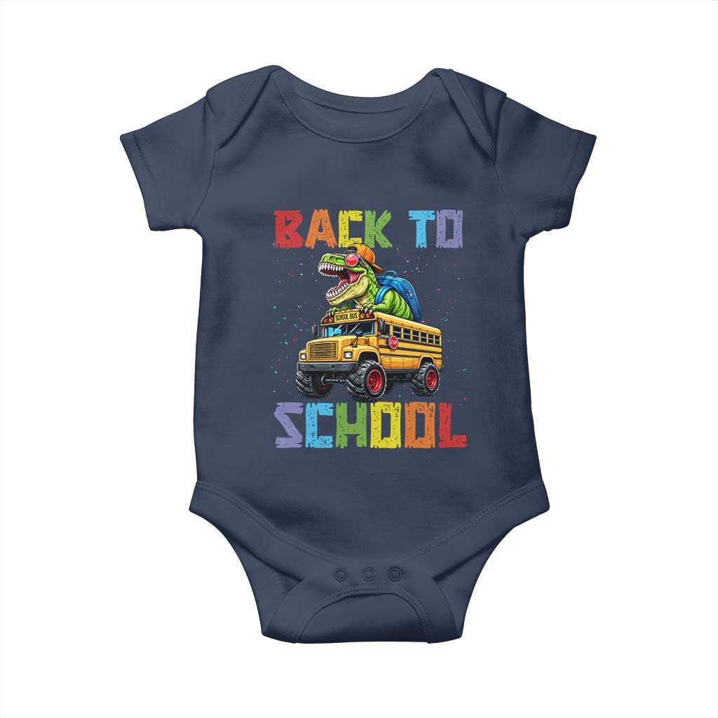 Bruh We Back Baby Onesie Funny Dinosaur Back To School Dinosaur