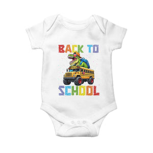 Bruh We Back Baby Onesie Funny Dinosaur Back To School Dinosaur