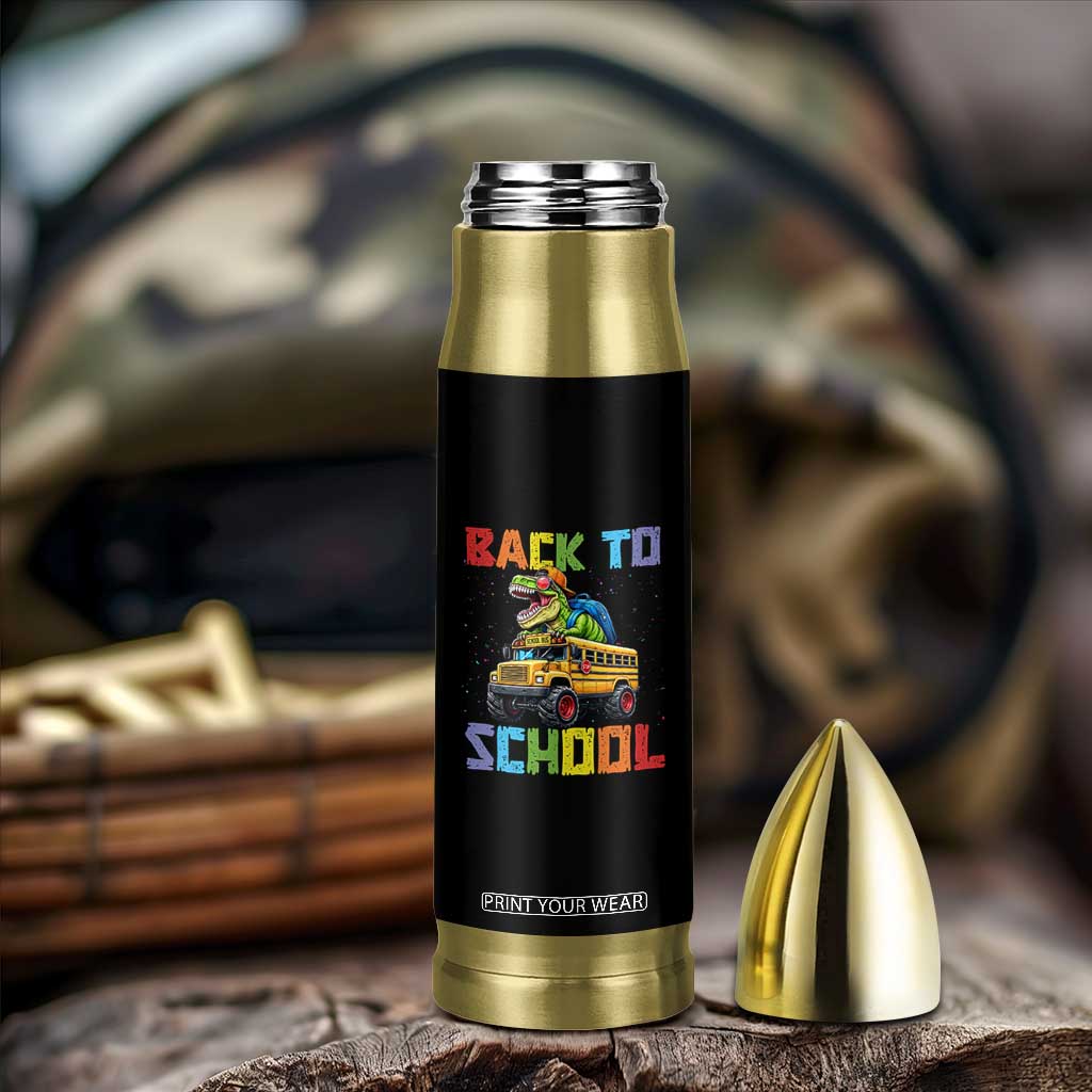 Bruh We Back Bullet Tumbler Funny Dinosaur Back To School Dinosaur