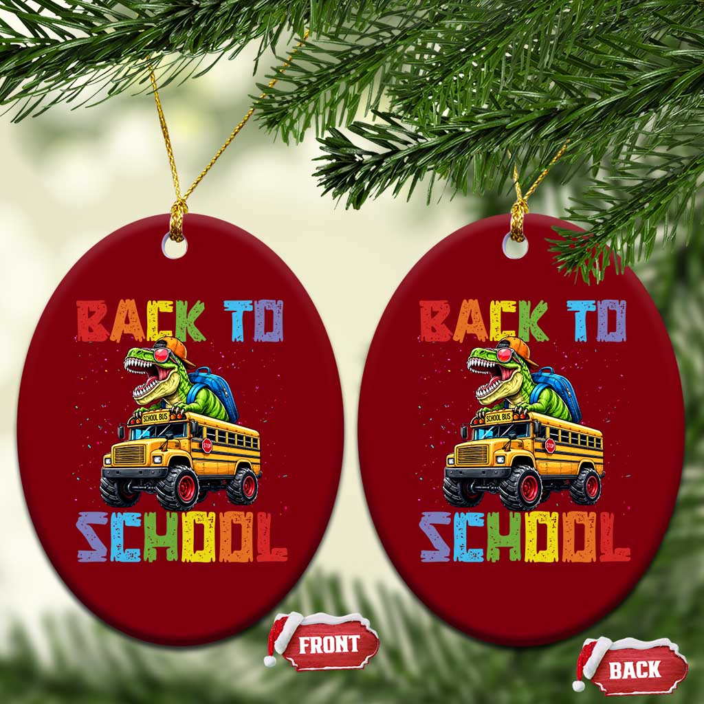 Bruh We Back Ceramic Ornament Funny Dinosaur Back To School Dinosaur