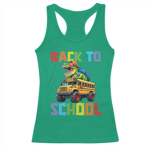 Bruh We Back Racerback Tank Top Funny Dinosaur Back To School Dinosaur