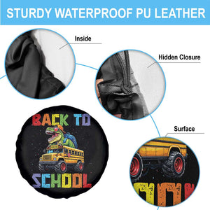 Bruh We Back Spare Tire Cover Funny Dinosaur Back To School Dinosaur