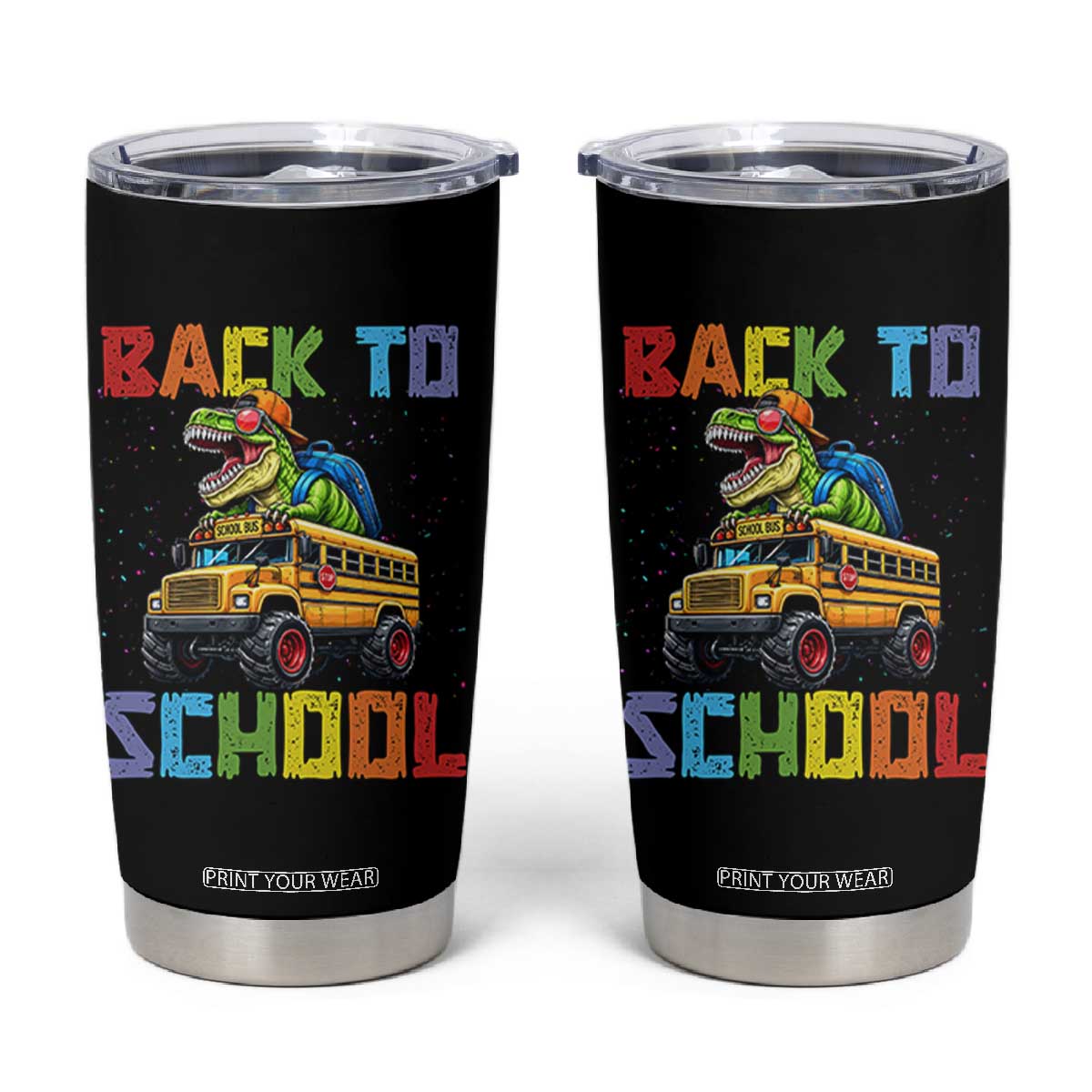 Bruh We Back Tumbler Cup Funny Dinosaur Back To School Dinosaur