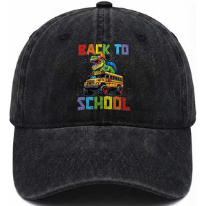 Bruh We Back Washed Cotton Baseball Cap Funny Dinosaur Back To School Dinosaur