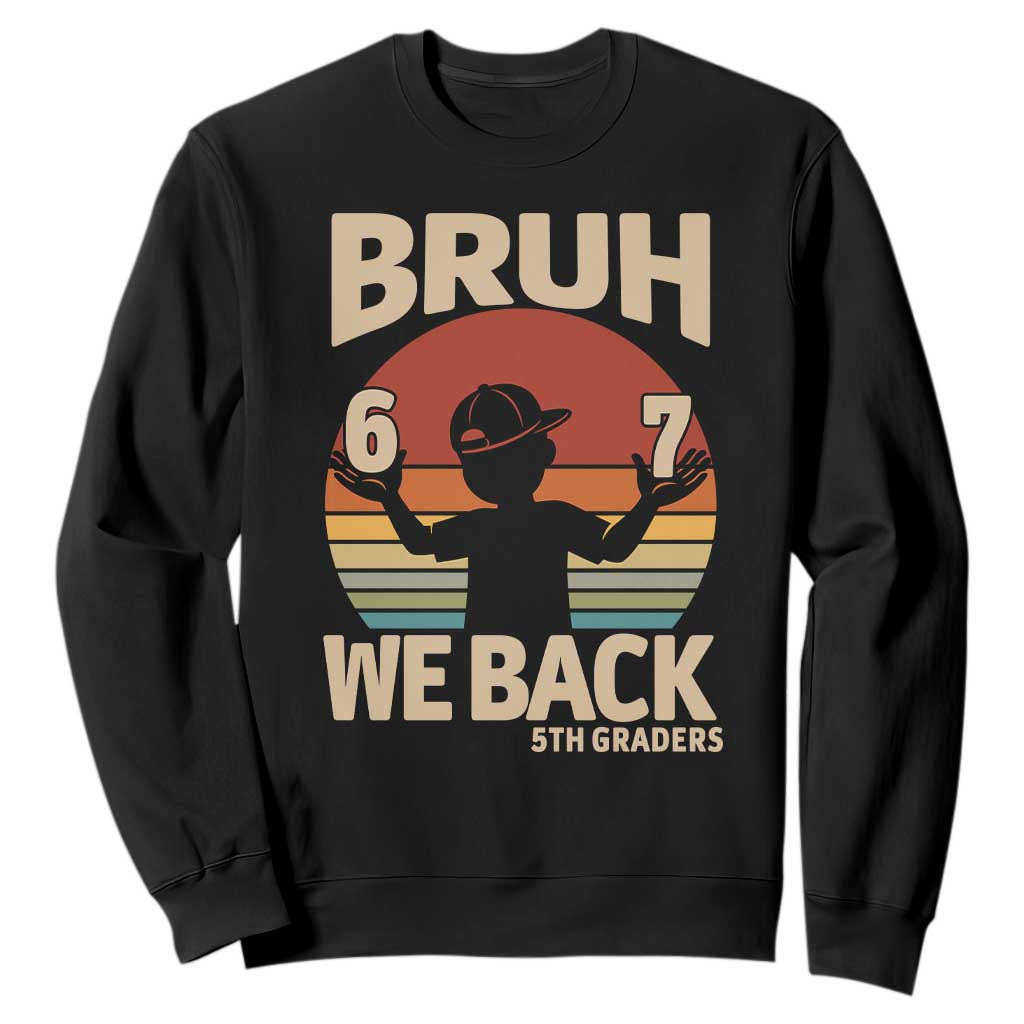 Bruh We Back Sweatshirt Back to School 5th Grade 6 7 First Day School