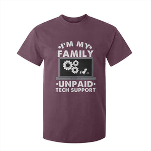 I Am My Familys Unpaid Tech Support T Shirt For Kid Funny Computer IT Nerd Humor TS14 Maroon Print Your Wear