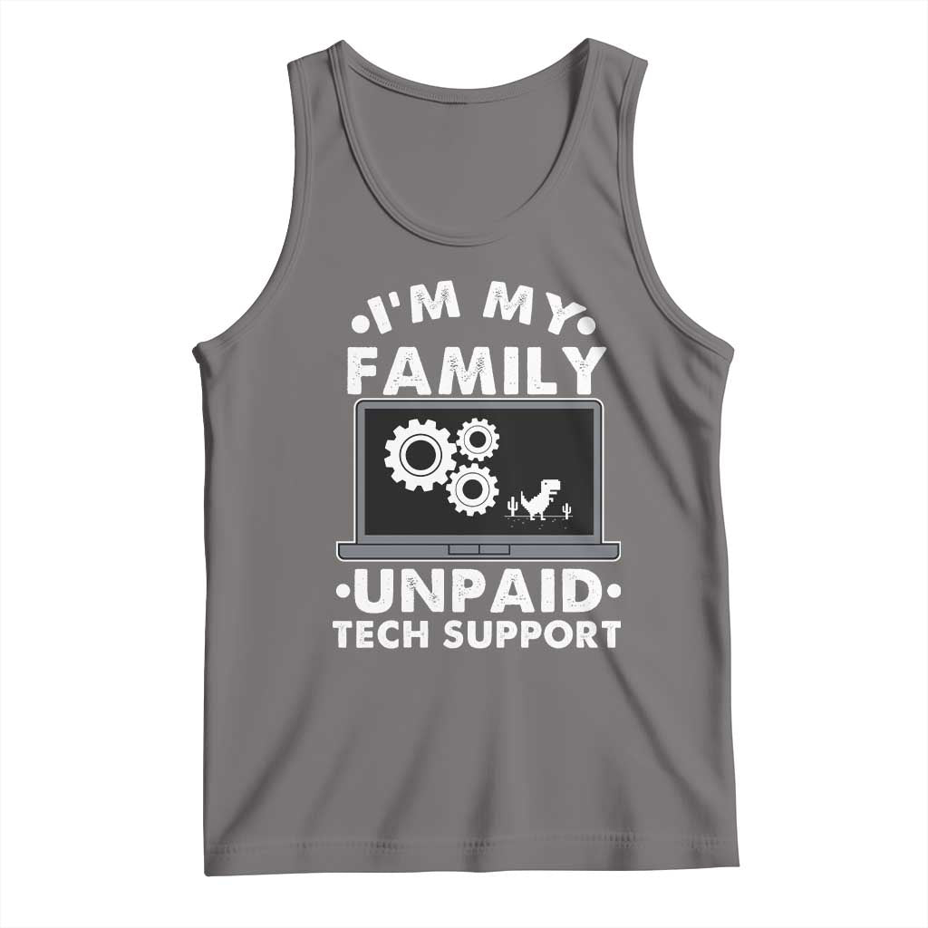 I Am My Familys Unpaid Tech Support Tank Top Funny Computer IT Nerd Humor TS14 Deep Heather Print Your Wear