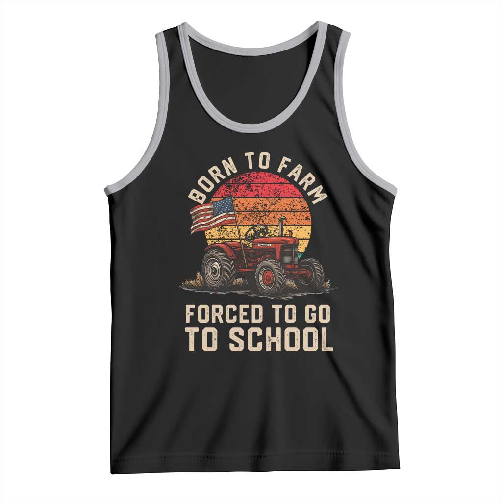 Funny Farmer Tractor Tank Top Born To Farmer Forced To Go To School TS14 Black Athletic Heather Print Your Wear