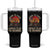 Funny Farmer Tractor Tumbler With Handle Born To Farmer Forced To Go To School TS14 One Size: 40 oz Black Print Your Wear
