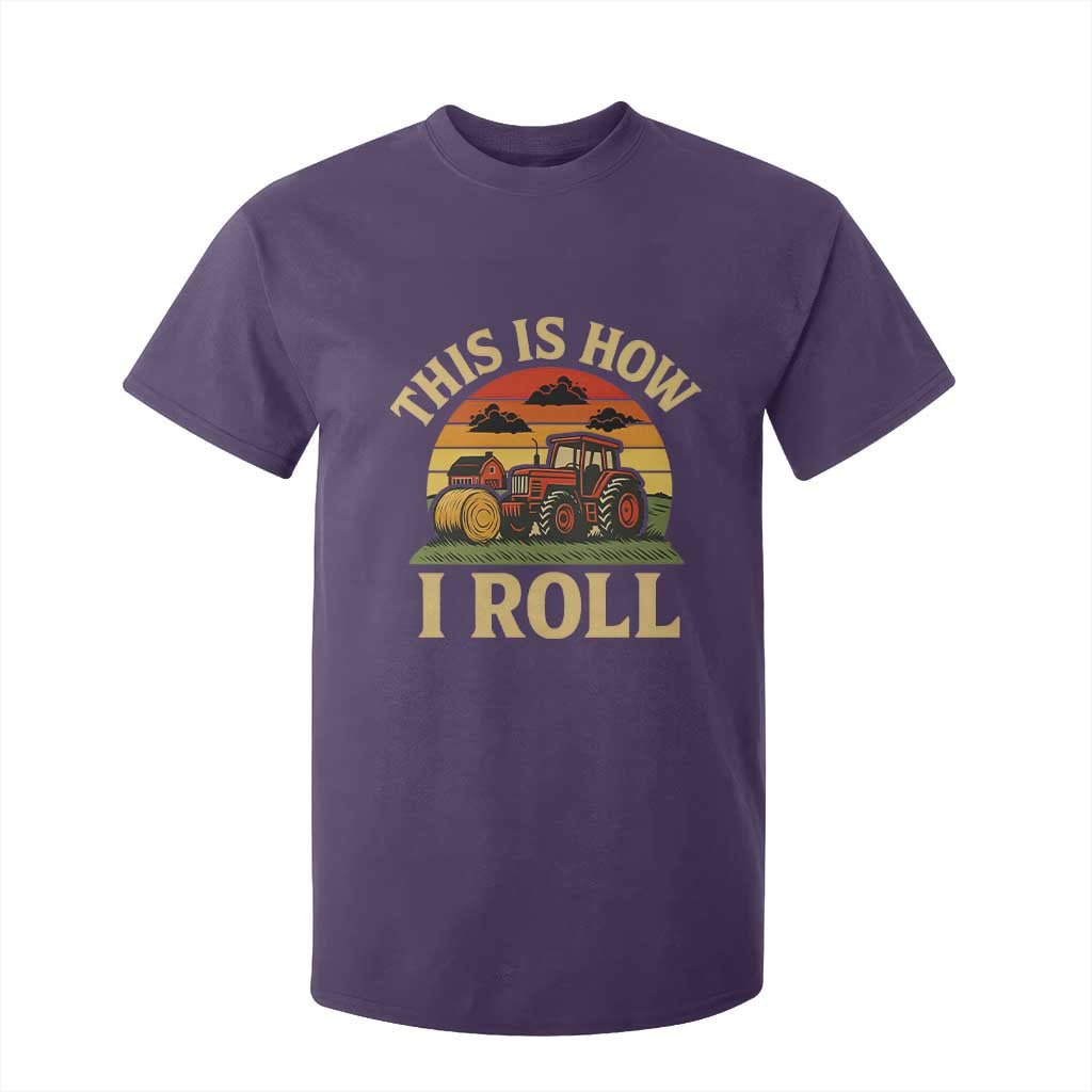Funny Farming Tractor T Shirt For Kid This Is How I Roll Farmer TS14 Purple Print Your Wear