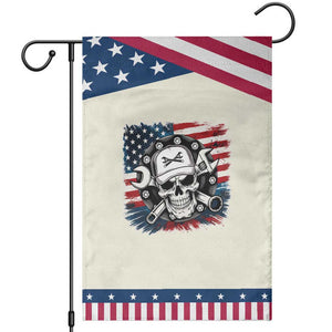 American Flag Skull Mechanic Garden Flag Labor Day Patriotic USA TS14 Modern Beige Blue Print Your Wear