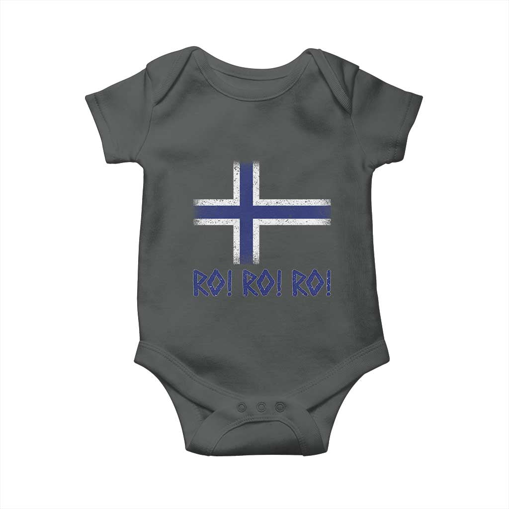Ro Ro Norge Norway Norwegian Flag Baby Onesie TS14 Dark Heather Print Your Wear