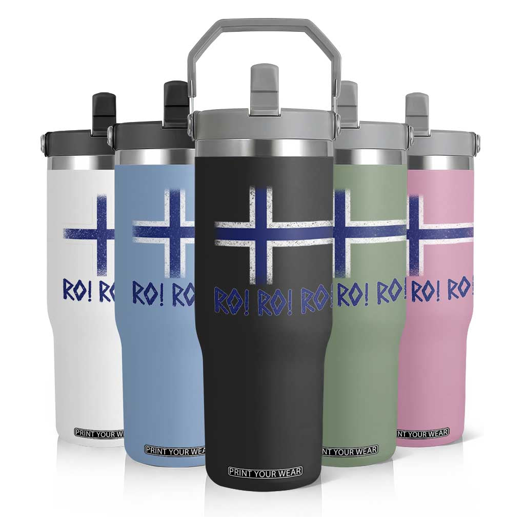 Ro Ro Norge Norway Norwegian Flag Flip Straw Tumbler TS14 Print Your Wear