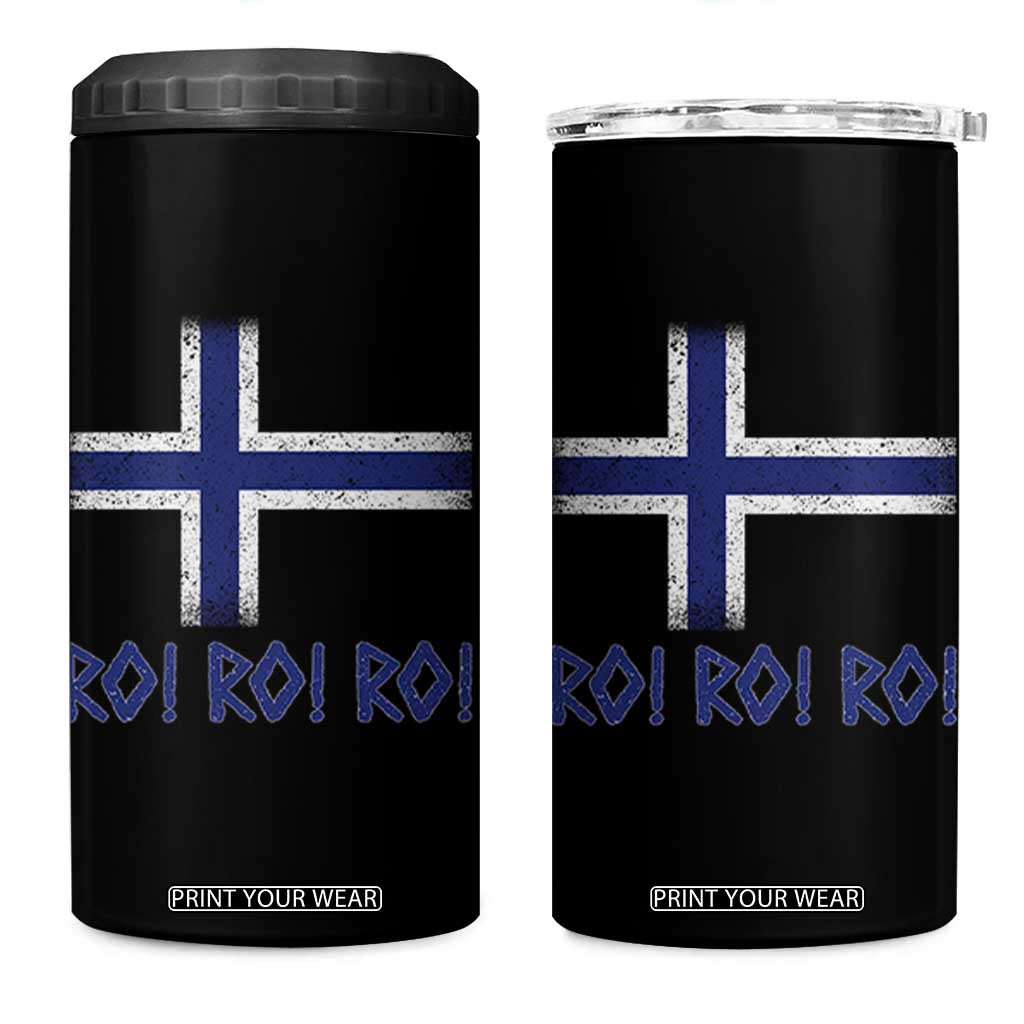 Ro Ro Norge Norway Norwegian Flag 4 in 1 Can Cooler Tumbler TS14 One Size: 16 oz Black Print Your Wear