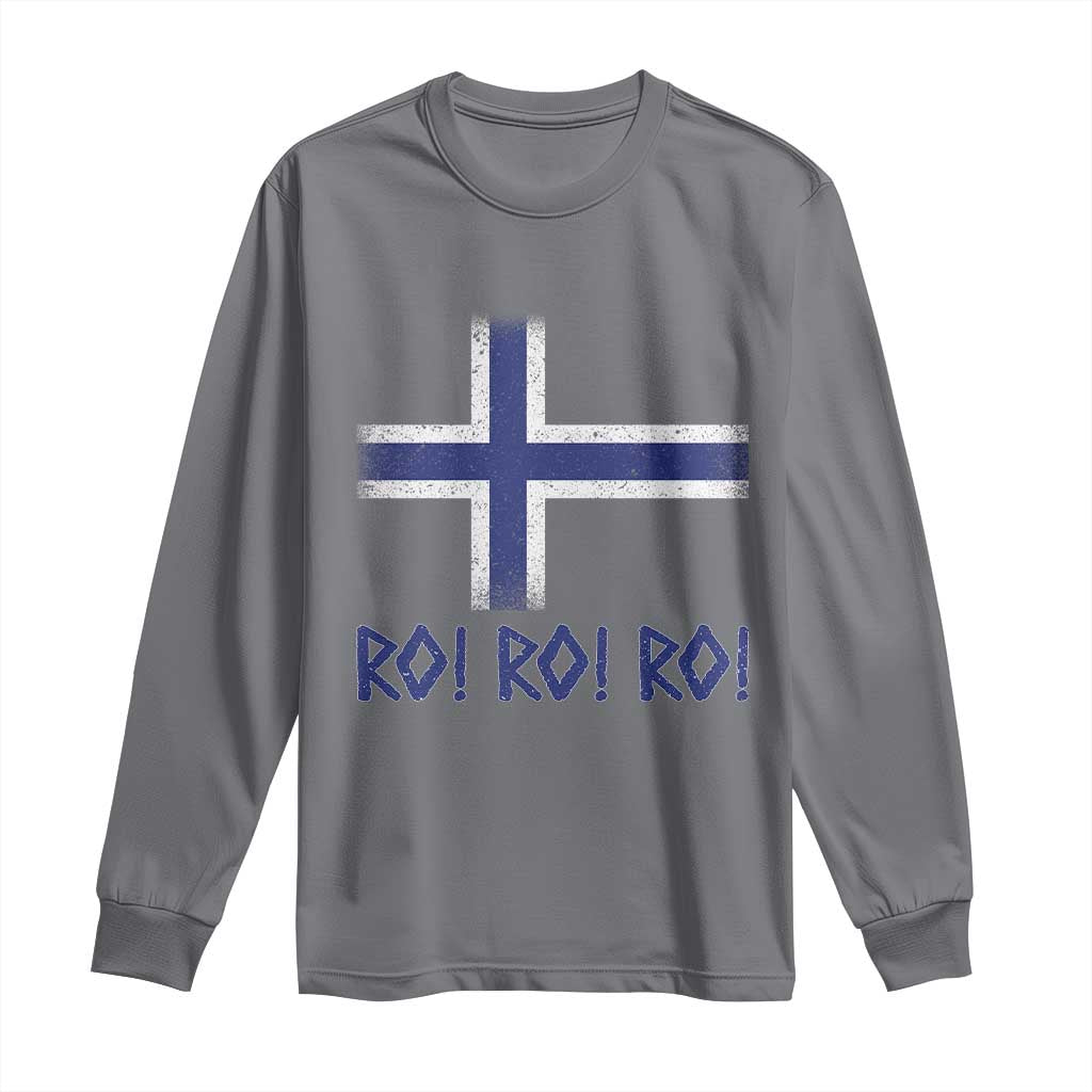 Ro Ro Norge Norway Norwegian Flag Long Sleeve Shirt TS14 Charcoal Print Your Wear