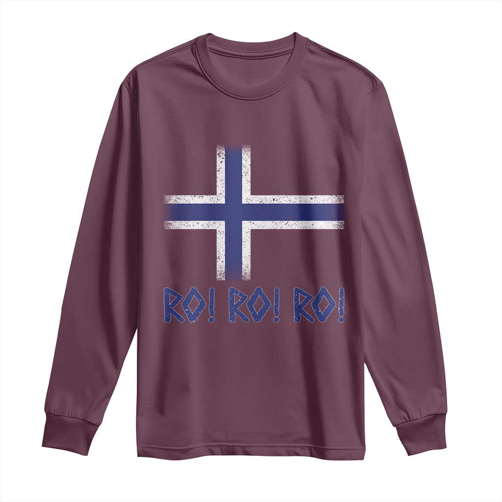 Ro Ro Norge Norway Norwegian Flag Long Sleeve Shirt TS14 Maroon Print Your Wear