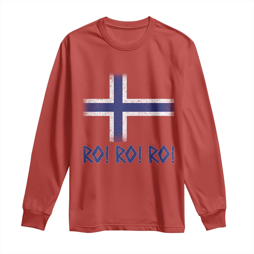 Ro Ro Norge Norway Norwegian Flag Long Sleeve Shirt TS14 Red Print Your Wear