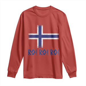 Ro Ro Norge Norway Norwegian Flag Long Sleeve Shirt TS14 Red Print Your Wear