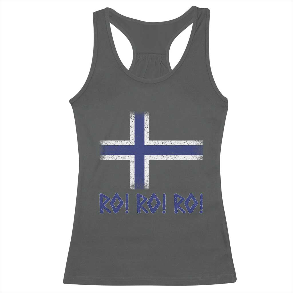 Ro Ro Norge Norway Norwegian Flag Racerback Tank Top TS14 Dark Heather Print Your Wear