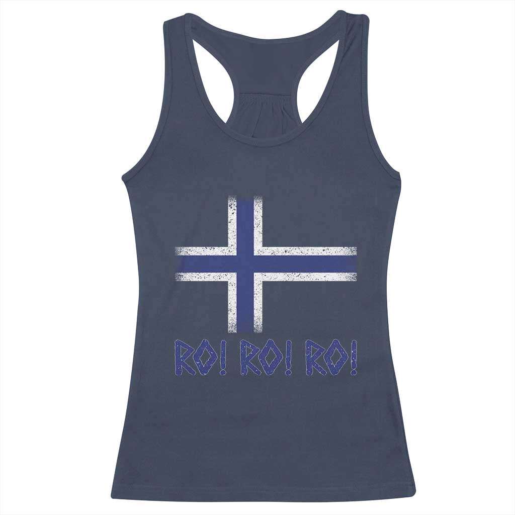 Ro Ro Norge Norway Norwegian Flag Racerback Tank Top TS14 Navy Print Your Wear