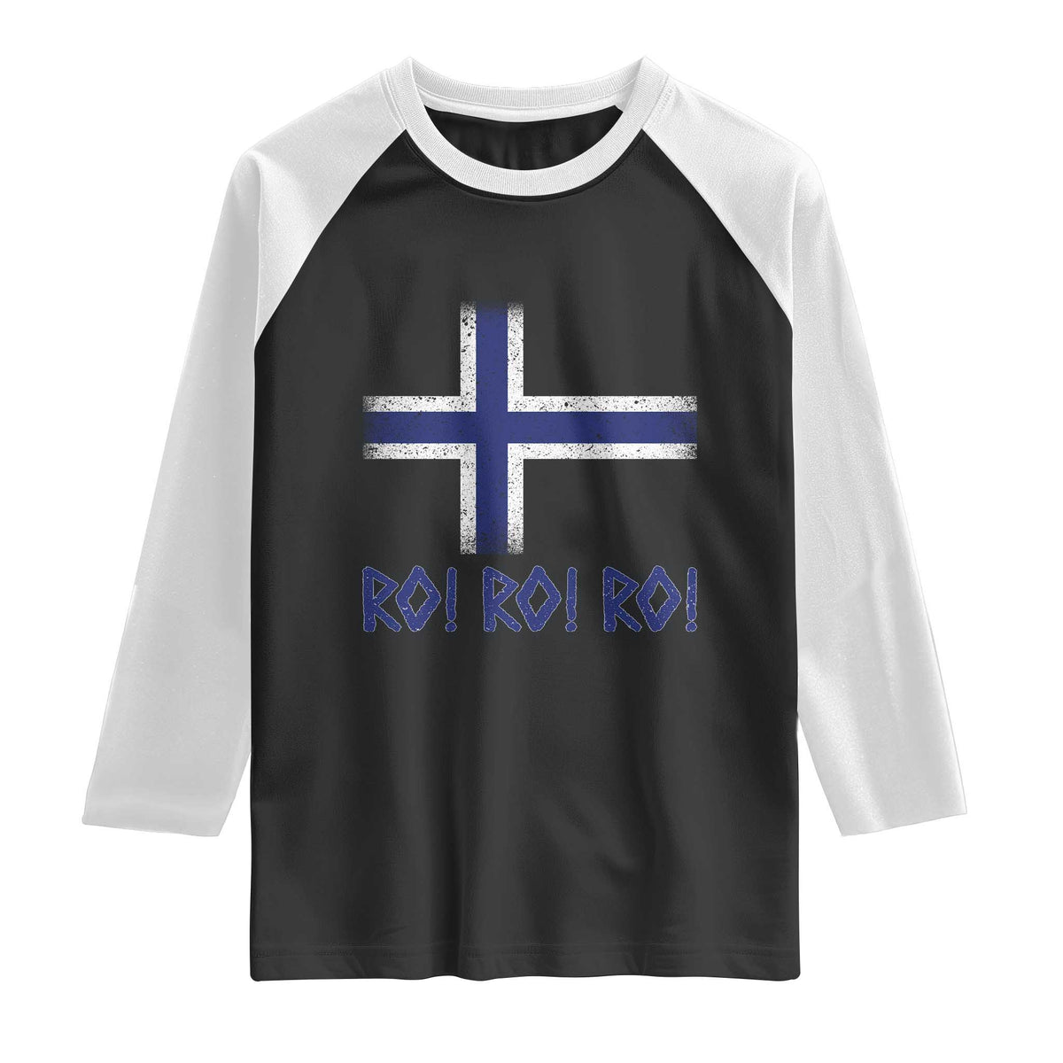 Ro Ro Norge Norway Norwegian Flag Raglan Shirt TS14 Black White Print Your Wear
