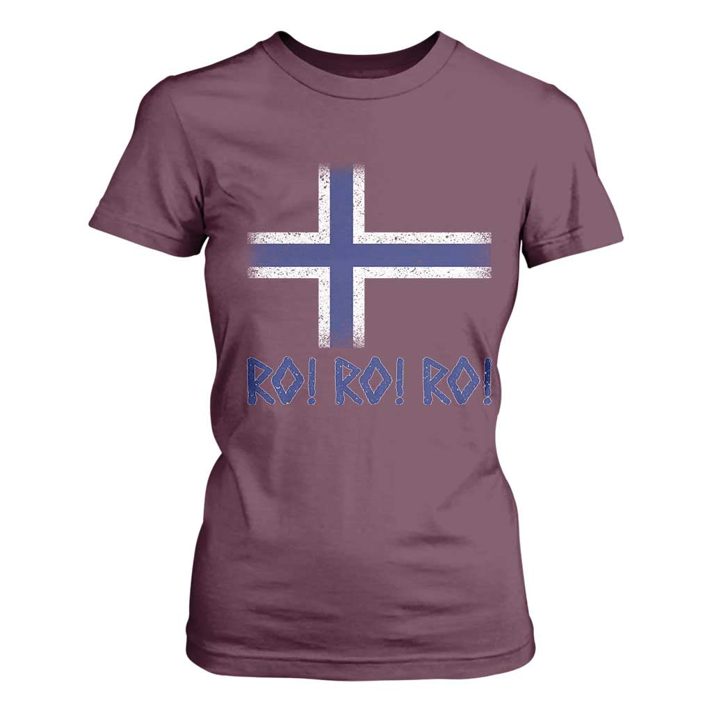 Ro Ro Norge Norway Norwegian Flag T Shirt For Women TS14 Maroon Print Your Wear