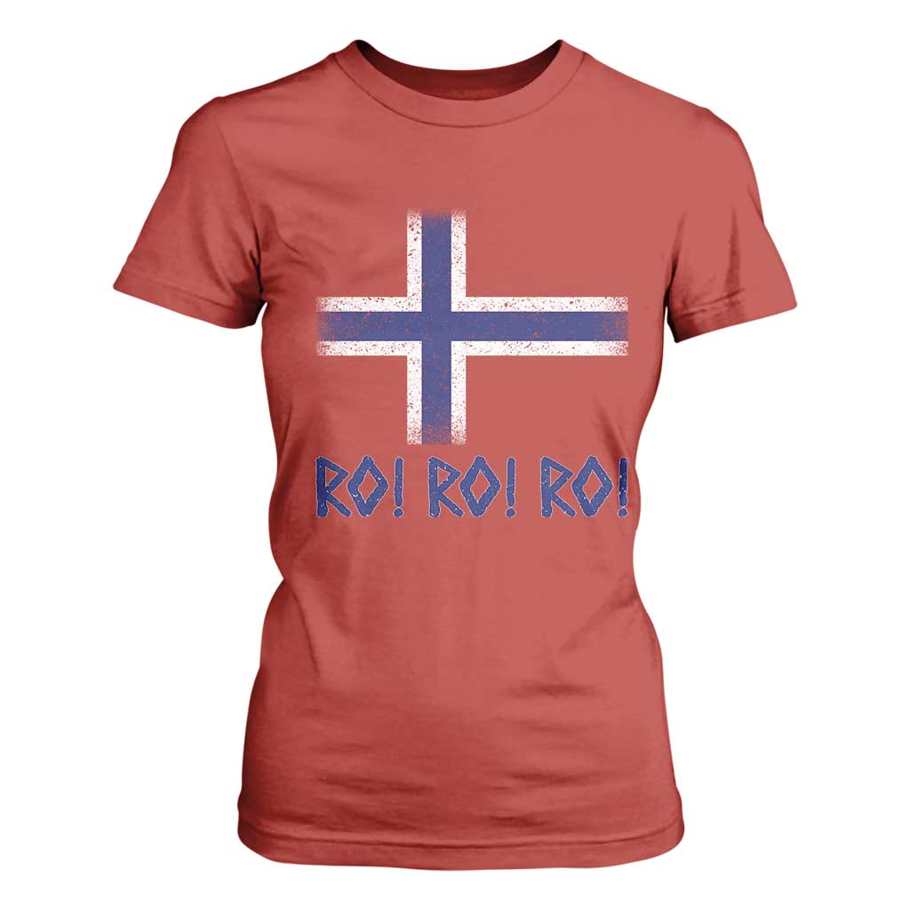 Ro Ro Norge Norway Norwegian Flag T Shirt For Women TS14 Red Print Your Wear
