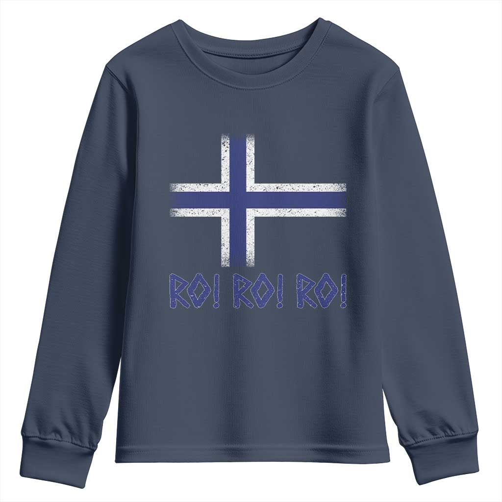 Ro Ro Norge Norway Norwegian Flag Youth Sweatshirt TS14 Navy Print Your Wear