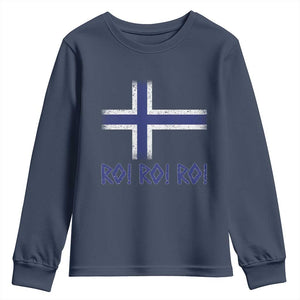 Ro Ro Norge Norway Norwegian Flag Youth Sweatshirt TS14 Navy Print Your Wear
