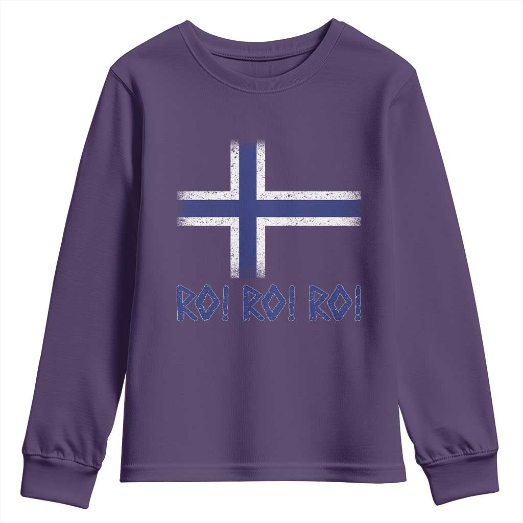 Ro Ro Norge Norway Norwegian Flag Youth Sweatshirt TS14 Purple Print Your Wear