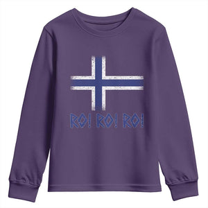 Ro Ro Norge Norway Norwegian Flag Youth Sweatshirt TS14 Purple Print Your Wear