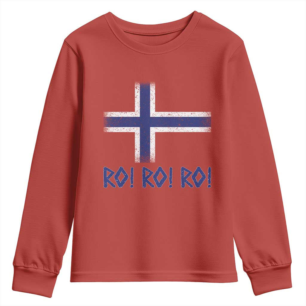 Ro Ro Norge Norway Norwegian Flag Youth Sweatshirt TS14 Red Print Your Wear