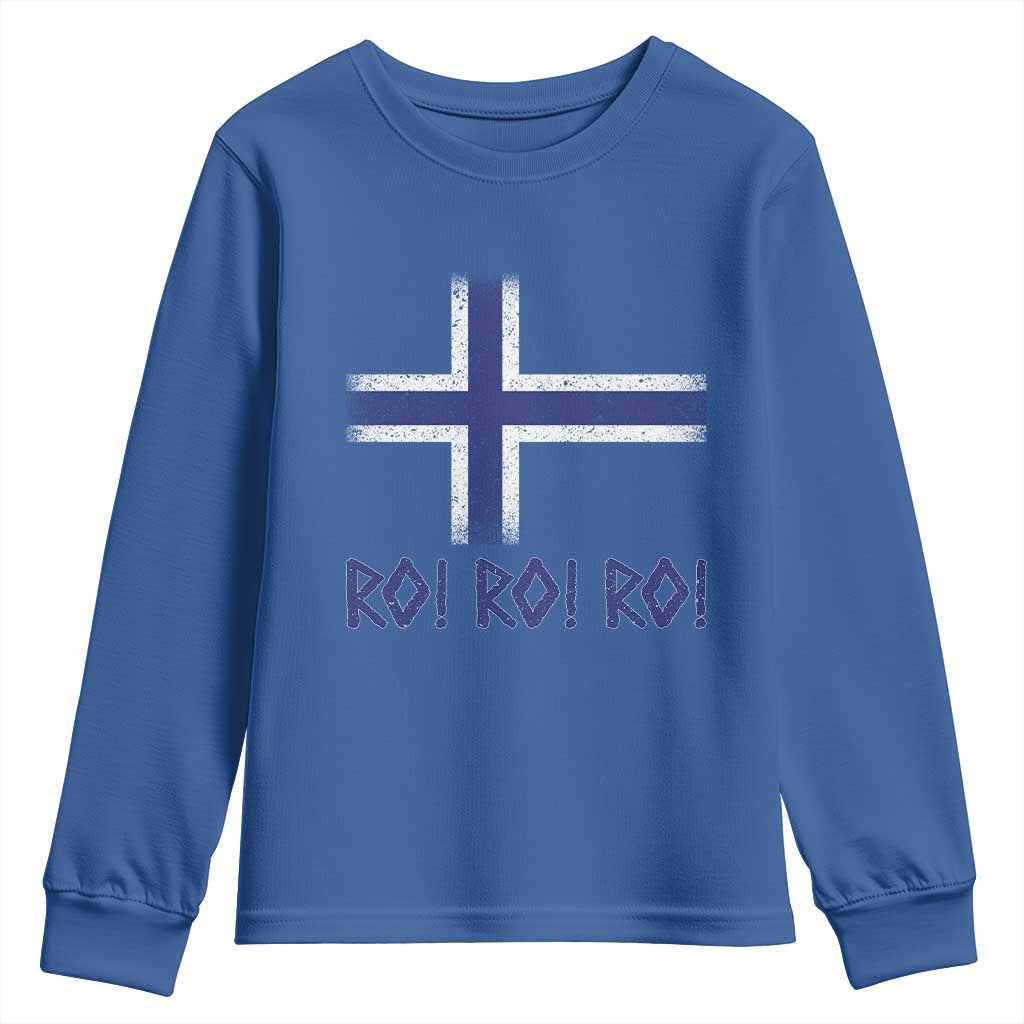 Ro Ro Norge Norway Norwegian Flag Youth Sweatshirt TS14 Royal Blue Print Your Wear