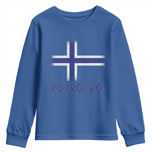 Ro Ro Norge Norway Norwegian Flag Youth Sweatshirt TS14 Royal Blue Print Your Wear