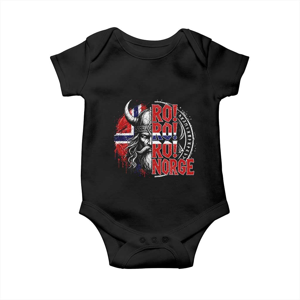 Ro Ro Norge Norway Flag Baby Onesie Cool Norwegian Viking TS14 Black Print Your Wear