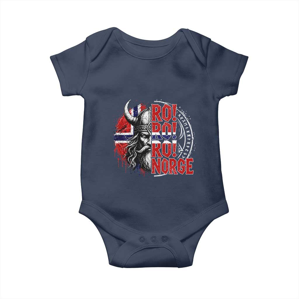Ro Ro Norge Norway Flag Baby Onesie Cool Norwegian Viking TS14 Navy Print Your Wear