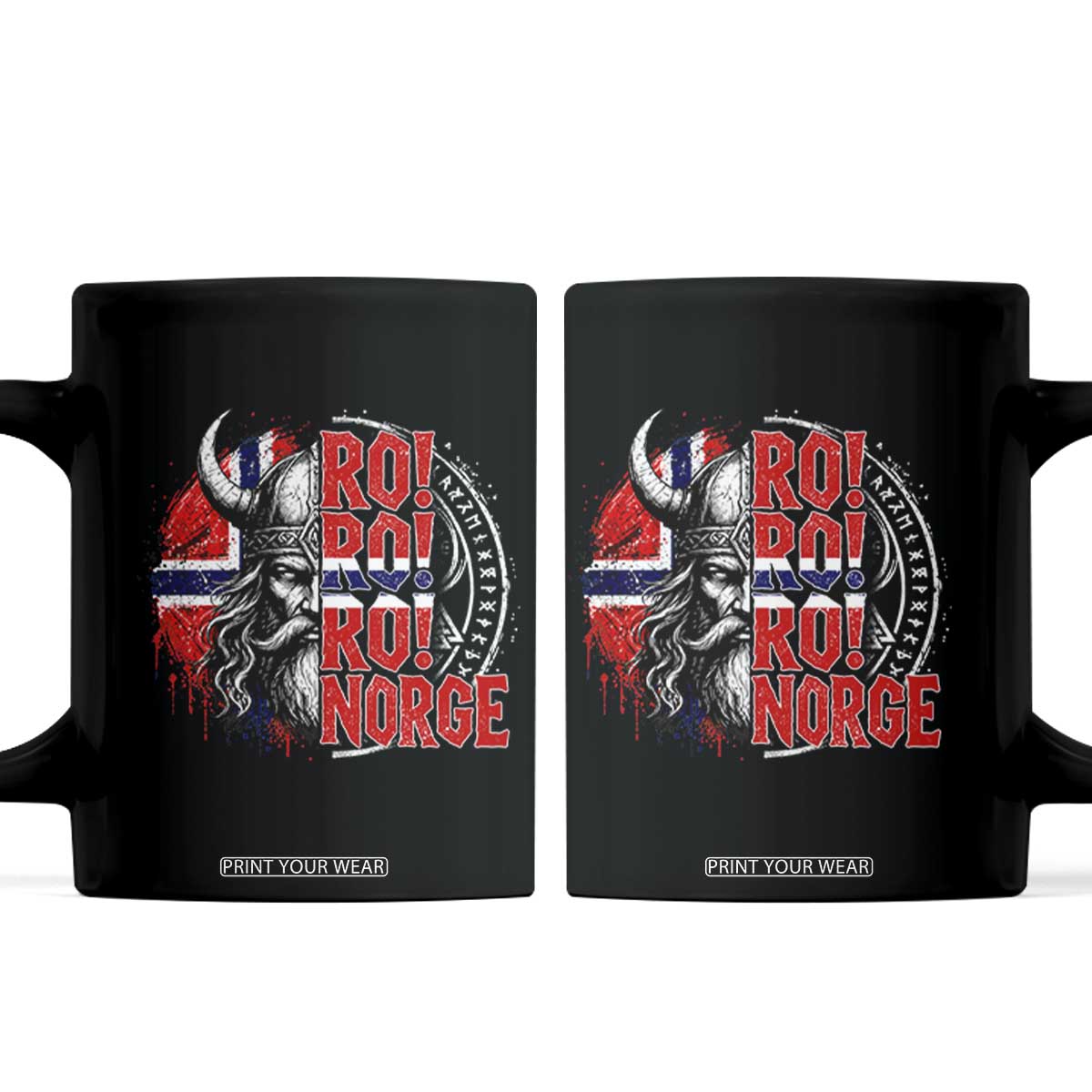 Ro Ro Norge Norway Flag Coffee Mug Cool Norwegian Viking TS14 Black Print Your Wear