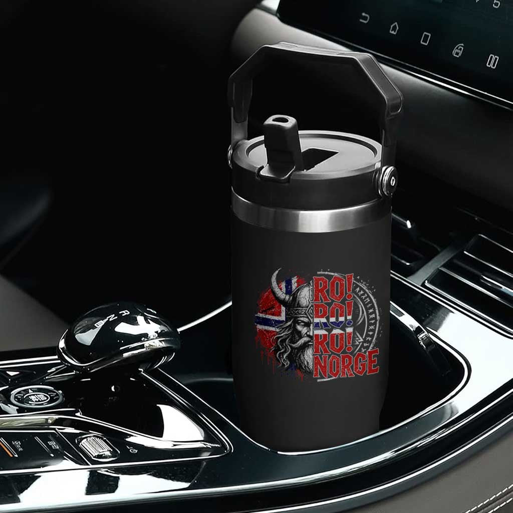 Ro Ro Norge Norway Flag Flip Straw Tumbler Cool Norwegian Viking TS14 Print Your Wear