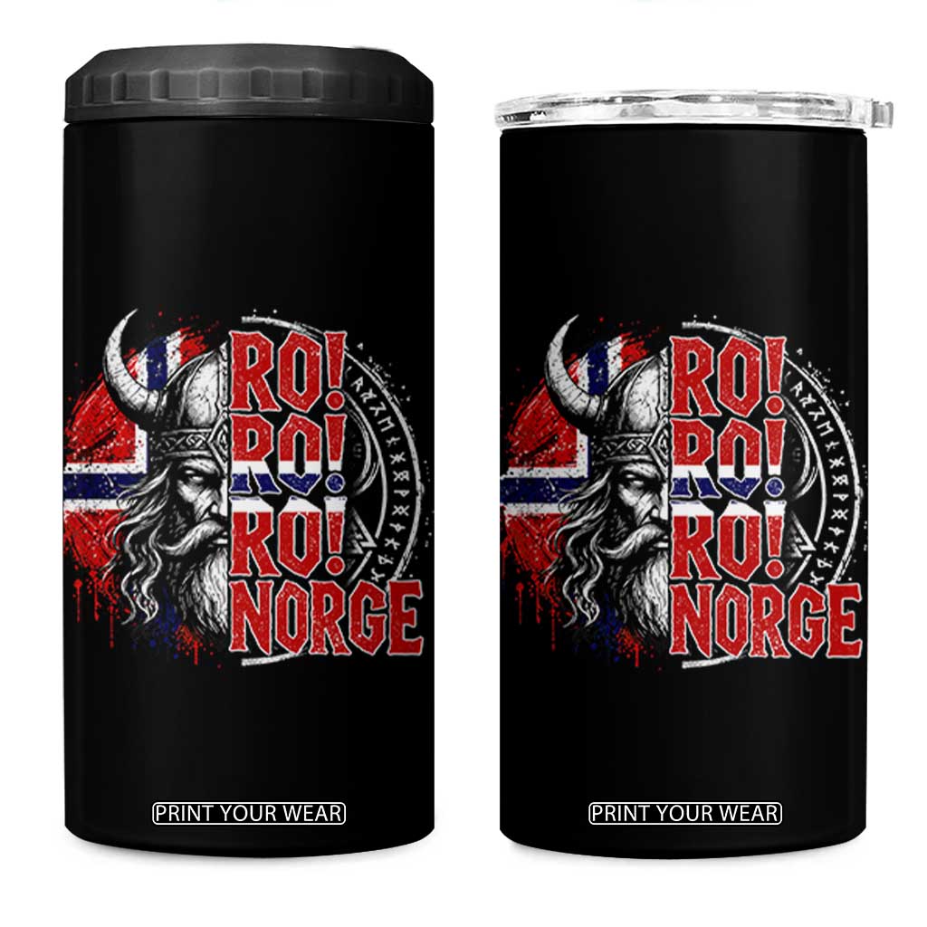 Ro Ro Norge Norway Flag 4 in 1 Can Cooler Tumbler Cool Norwegian Viking TS14 One Size: 16 oz Black Print Your Wear
