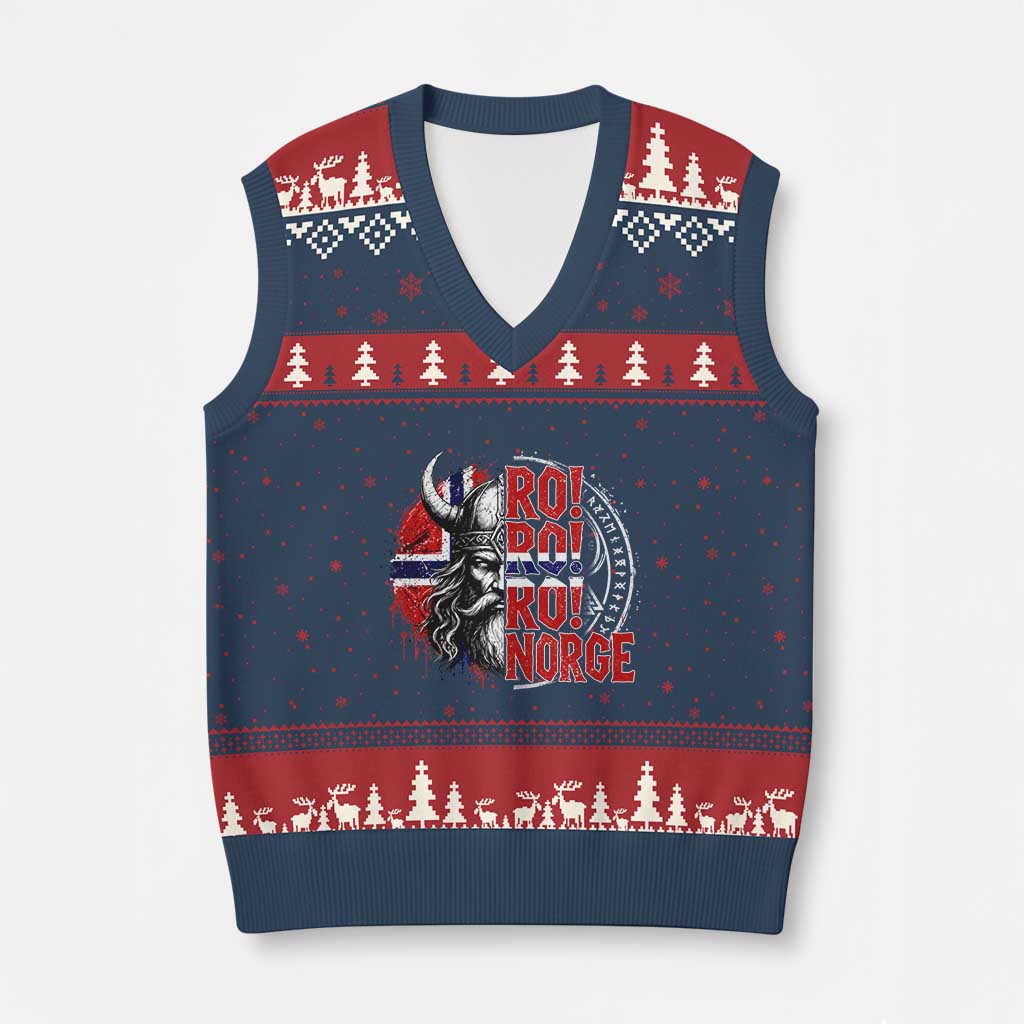 Ro Ro Norge Norway Flag V-Neck Knit Sweater Vest Cool Norwegian Viking TS14 Navy Red Print Your Wear