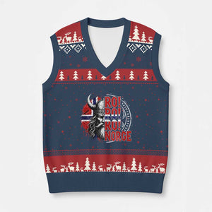 Ro Ro Norge Norway Flag V-Neck Knit Sweater Vest Cool Norwegian Viking TS14 Navy Red Print Your Wear