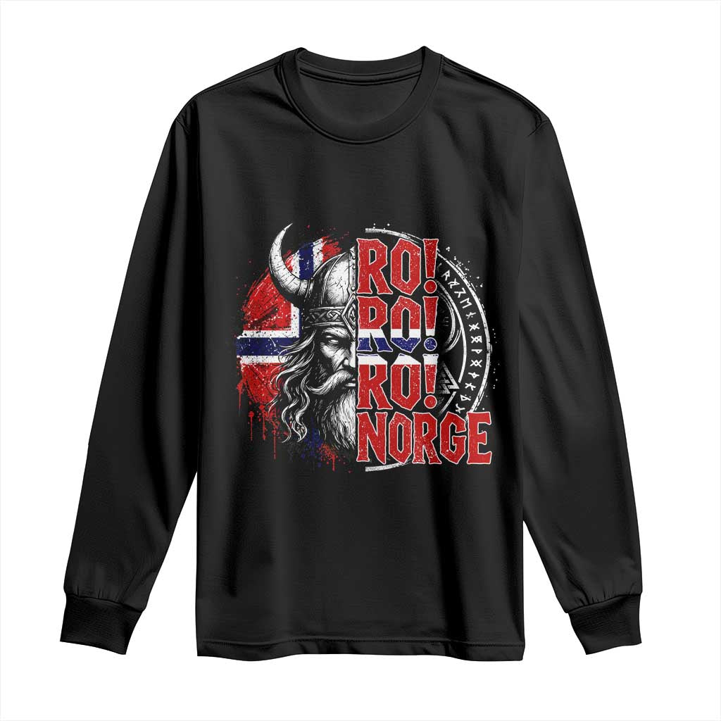 Ro Ro Norge Norway Flag Long Sleeve Shirt Cool Norwegian Viking TS14 Black Print Your Wear