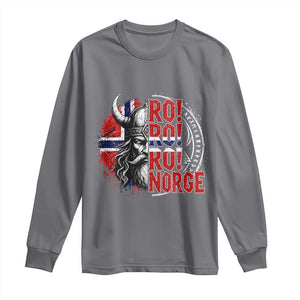 Ro Ro Norge Norway Flag Long Sleeve Shirt Cool Norwegian Viking TS14 Charcoal Print Your Wear