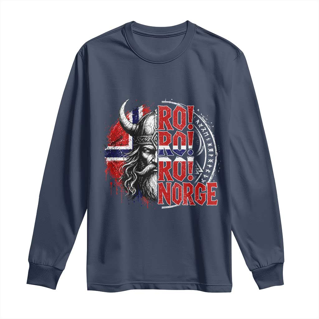 Ro Ro Norge Norway Flag Long Sleeve Shirt Cool Norwegian Viking TS14 Navy Print Your Wear