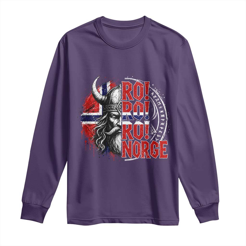 Ro Ro Norge Norway Flag Long Sleeve Shirt Cool Norwegian Viking TS14 Purple Print Your Wear