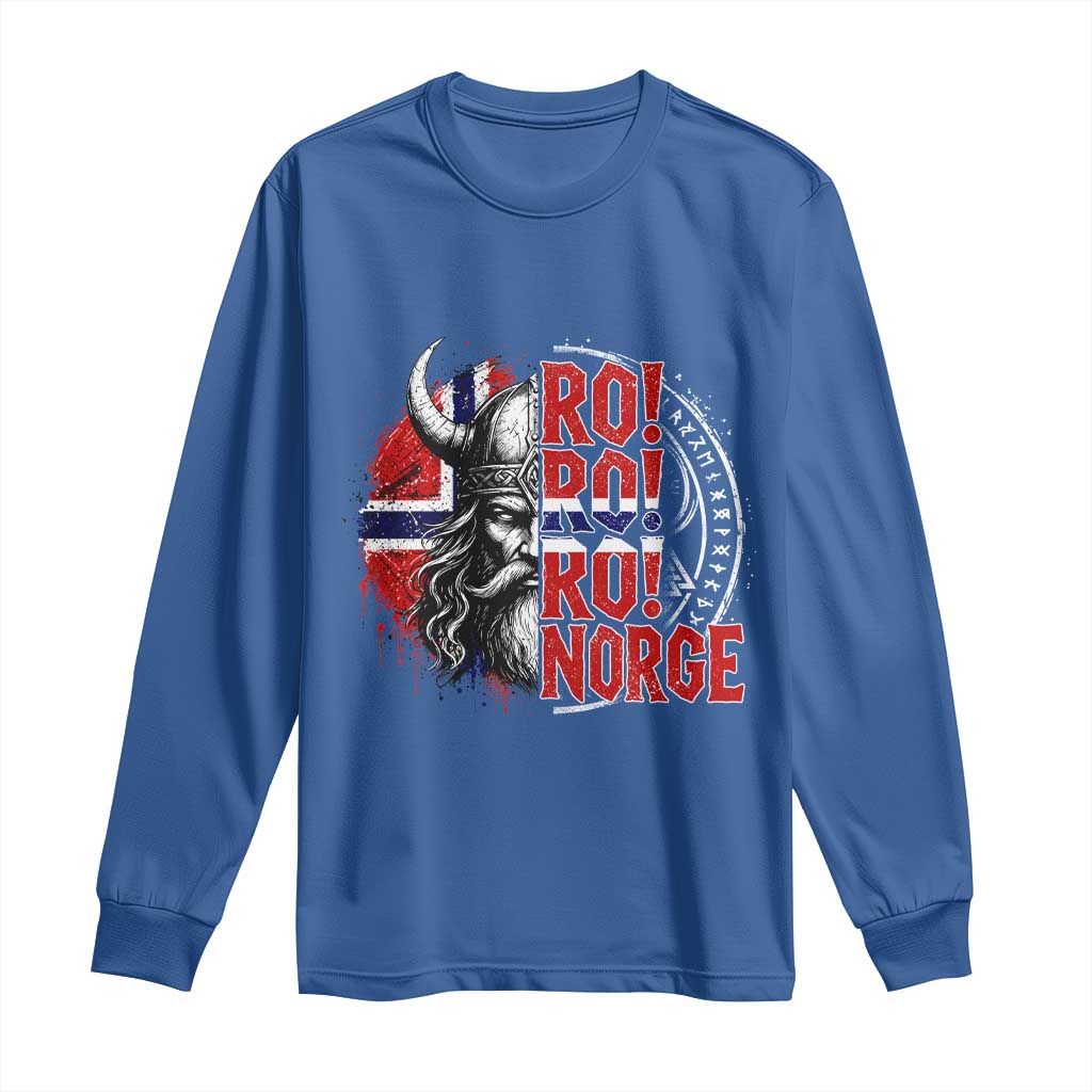 Ro Ro Norge Norway Flag Long Sleeve Shirt Cool Norwegian Viking TS14 Royal Blue Print Your Wear