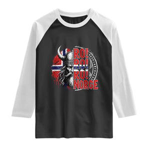 Ro Ro Norge Norway Flag Raglan Shirt Cool Norwegian Viking TS14 Black White Print Your Wear