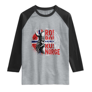 Ro Ro Norge Norway Flag Raglan Shirt Cool Norwegian Viking TS14 Heather Gray Black Print Your Wear