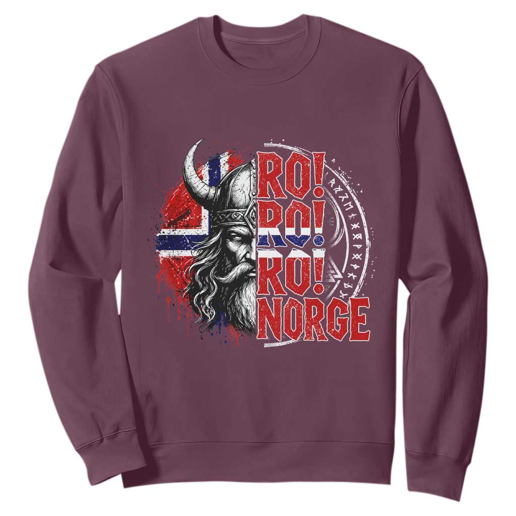 Ro Ro Norge Norway Flag Sweatshirt Cool Norwegian Viking TS14 Maroon Print Your Wear